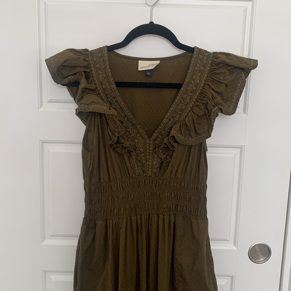 Universal Thread Olive Green Flutter Dress - Picture 4 of 11